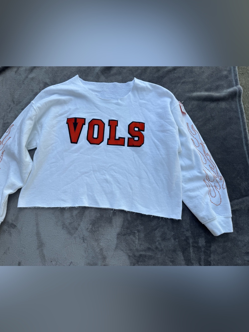 UT VOLS custom made women’s White Long-Sleeve Graphic sweatshirt